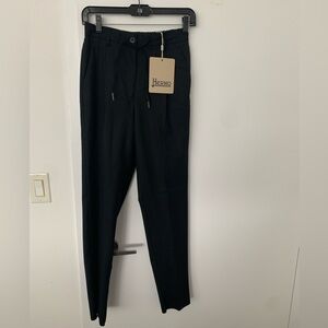 Herno women virgin wool blend elastic black dress pants NWT